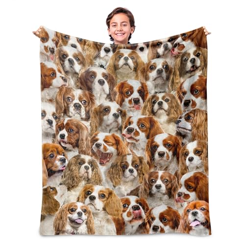 WIFILLET Cavalier King Charles Dog Throw Blanket,Cavalier King Charles Gifts for Dog Lovers,Flannel...