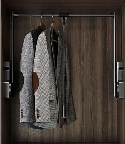 Tringle de placard extensible réglable et double tampon pour cintres