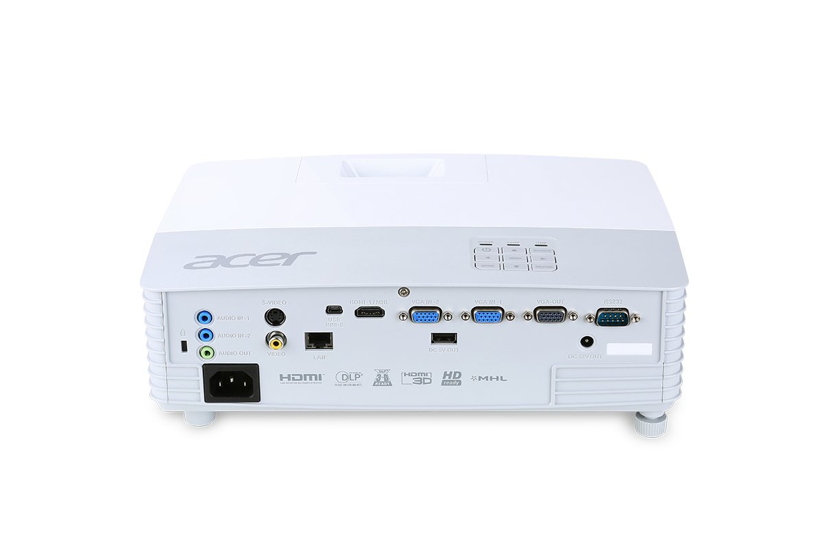 Acer P5327W Proiettore Risoluzione 1280 x 800 WXGA, Connessione VGA/HDMI/MHL, Luminosità 4.000 ANSI, Contrasto 20.000:1, Bianco