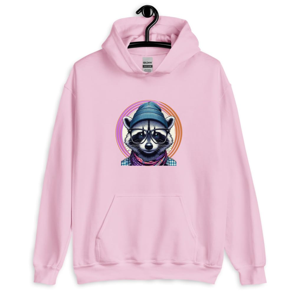 Sweat à capuche éclipse solaire rose clair raton laveur S