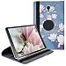 Produktbild kwmobile Samsung Galaxy Tab A 10.5 Hülle - 360° Tablet Schutzhülle Cover Case für Samsung Galaxy Tab A 10.5 - Magnolien Design Taupe Weiß Blaugrau