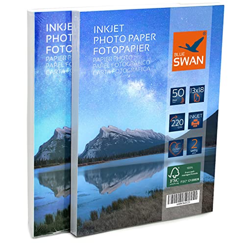 Papel Fotografico 13X18 100 Hojas Marca BLUE SWAN