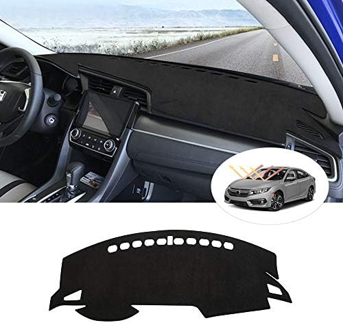 Cartist Custom Fit for Suede Dash Mat Honda Civic Coupe Sedan/Hatchback 2016-2020 2021 Accessories Dash Cover Nonslip Dashboard Mat Protector Sunshade No Glare (Not Fit 2022 Civic)