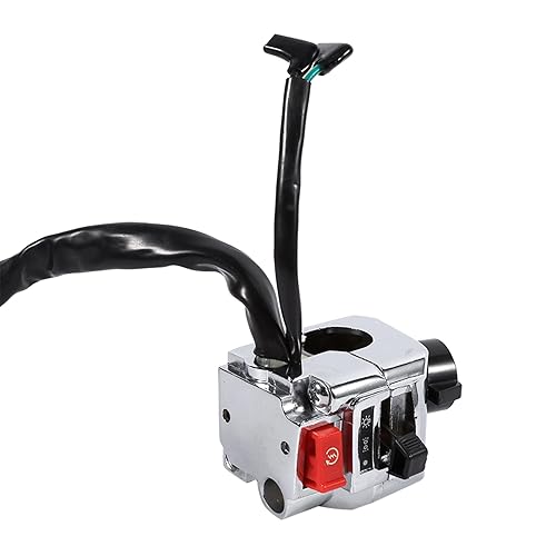 Miniatura 6 de Interruptor de manillar de motocicleta, 2 unidades de 12 V CC de 12 V CC, interruptor de bocina de aluminio, interruptor de encendido de luz de giro