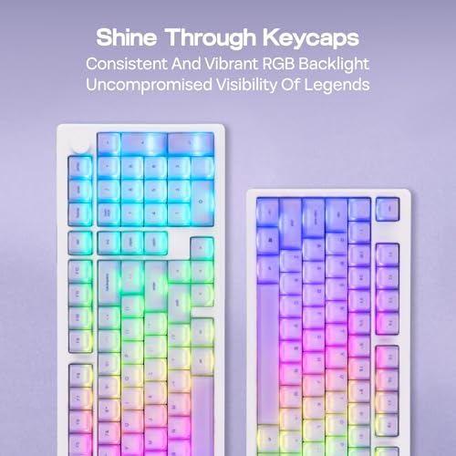 Image of EPOMAKER AegisSil Keycap Set, Silicone Material, Cherry Profile, 113 Keys, 65% /75% /96% /Full Size, Custom Keyboard Keycaps Set for Cherry MX, Kailh, Outemu, Gateron Mechanical Gaming Keyboard (Purple)