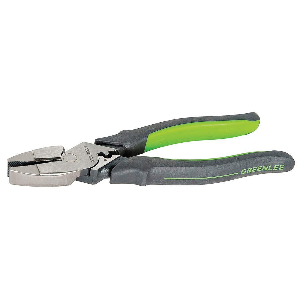 Greenlee 0151-09CM Side Cut Pliers with Crimper, High Leverage, Molded Grip, 9"