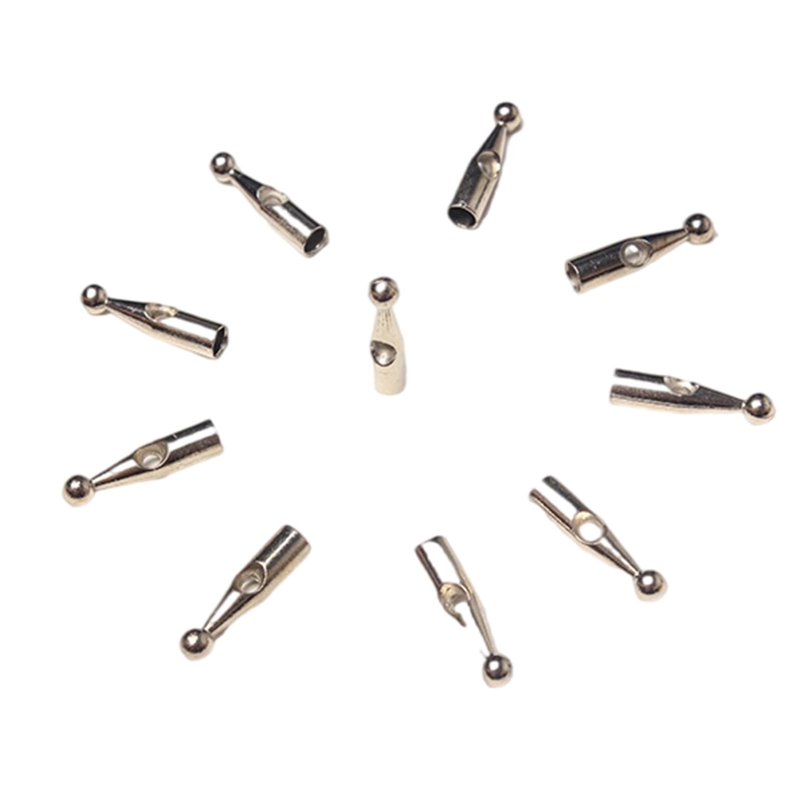 Tsophreniq 10pcs Umbrella Tail Beads Metal End Caps for 4mm Umbrella Repair and Metal Tips for 4mm Diameter Bone Repair Kits