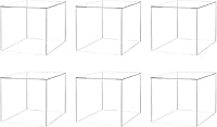 Vista 44 de Paquete de 6 cajas de exhibición de acrílico de 7 pulgadas con un lado abierto, blanco, versátil, cuadrado, de plástico, para almacenamiento