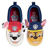 Paw Patrol Shoes Lowtop Canvas Sneakers for Boys - Chase and Marshall Laceless Slipon Low Top Shoe for Kids - Blue/Red (Size 9 Toddler)