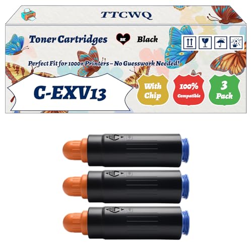 Compatible for Canon C-EXV13 Toner Cartridges Work for Canon 0279B002AA iR5570 iR6570 Printers, with Chip, High Yield 55000 Pages, High-Definition Printing (3 Pack Black)
