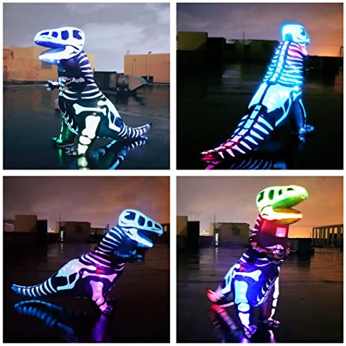 Disfraz inflable de dinosaurio para niños con luces LED miniatura 2