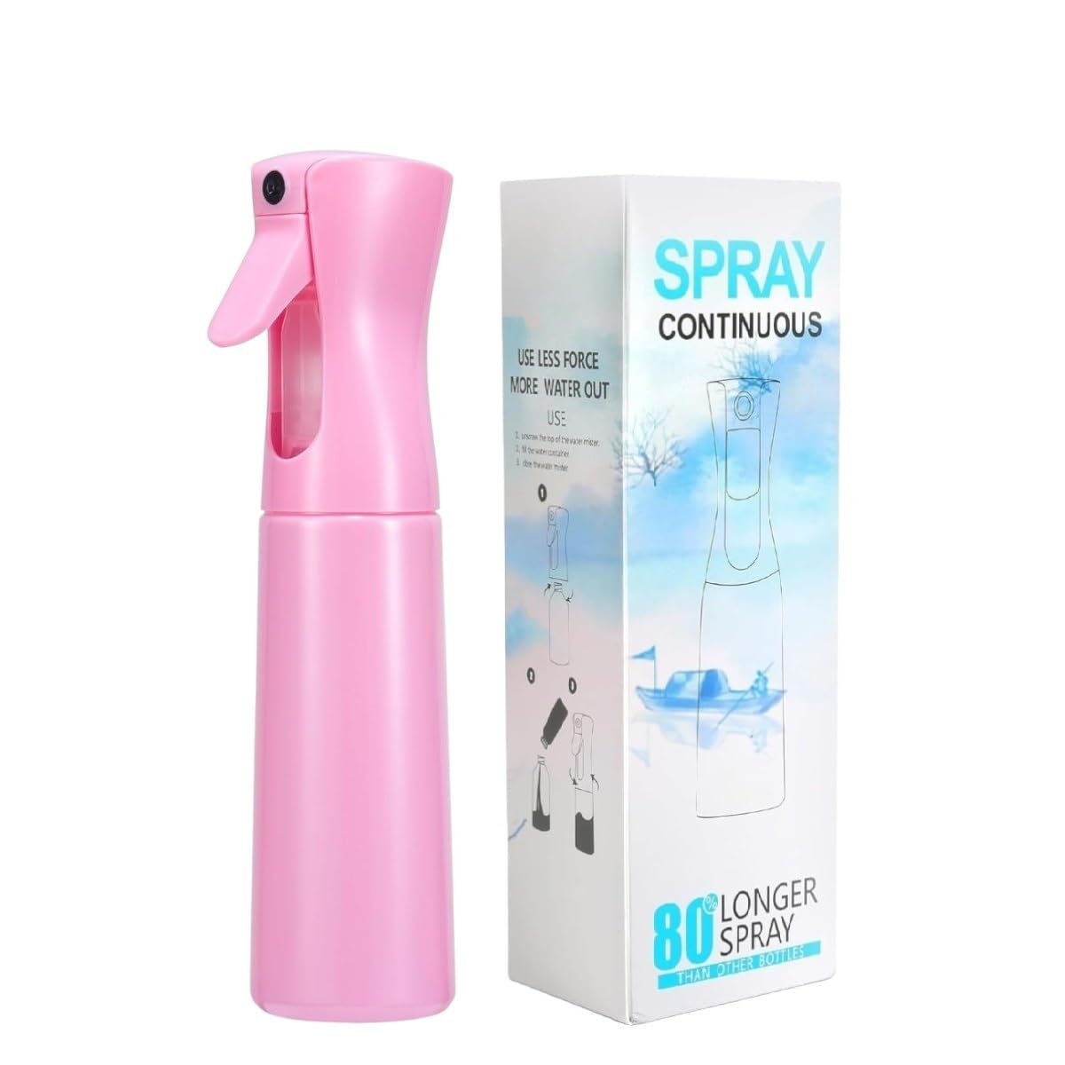 MESKIN 300ml Fine Mist Spray Bottle - Multipurpose Sprayer for Hair Styling, Cleaning, Misting, and Skin Care - Continuous and Precise Spray (Pink, Pack of 1)-image-24