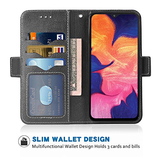 Phone Case For Samsung Galaxy A10 M10 Folio Flip Wallet Case,Pu Leather Credit Card Holder Slots Full Body Protection Kickstand Hard Hybrid Protective Phone Cover For Galaxya10 A 10 10A A105M Black #TOP6