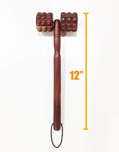 Miniatura 3 de Masajeador manual de madera Makha para el músculo, cuello, pie, punto de activación, celulitis, Tailandia, 12 x 4 pulgadas