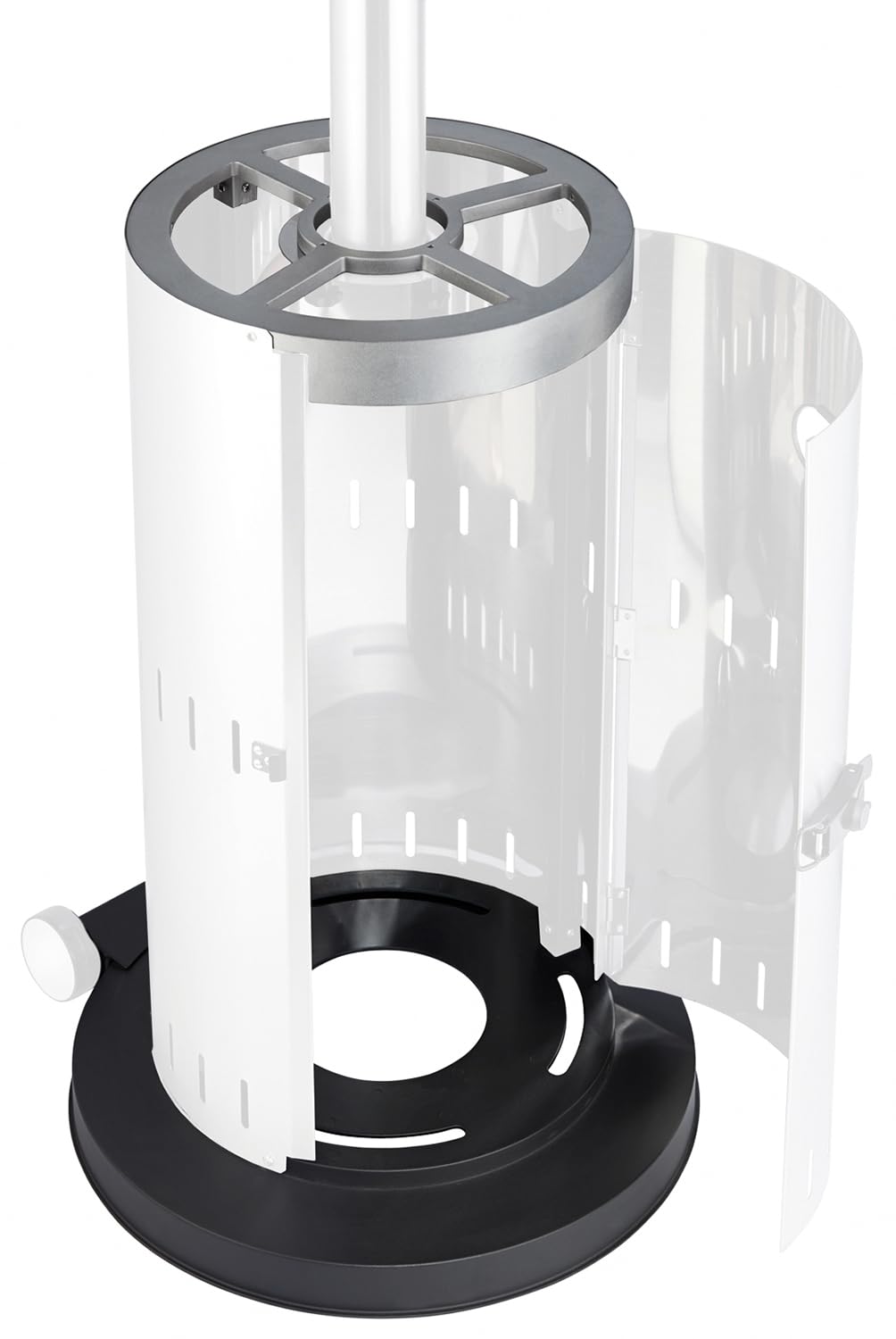 Enders® Terrassenheizer Gas SOLID Edelstahl, Gas-Heizstrahler 5800, Heizpilz mit stufenloser Regulierung, Turbo-Brenner, höhenverstellbar, Transporträder, Umkippsicherung