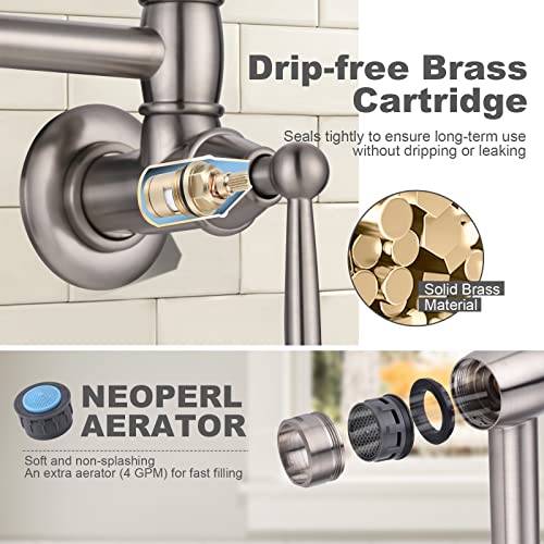 Arcora Pot Filler Faucet Brushed Nickel thumb #3