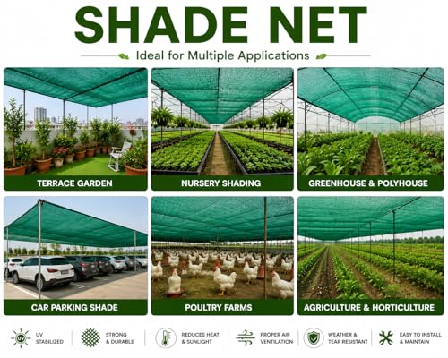 Image of BIO BLOOMS AGRO INDIA PRIVATE LIMITED Gardening Shade net 35% Shade Net for Short Term Use 3 X 10 Meters Role Full Thin and Treated UV