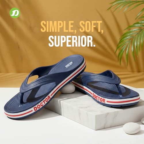 Image of DOCTOR EXTRA SOFT Men's Classic & Premium Casual Flip Flops with Soft Acupressure for Adult | Comfortable & LightWeight| Stylish & Anti-Skid |Waterproof Everyday Cushion Slippers for Gents /Boys D-553