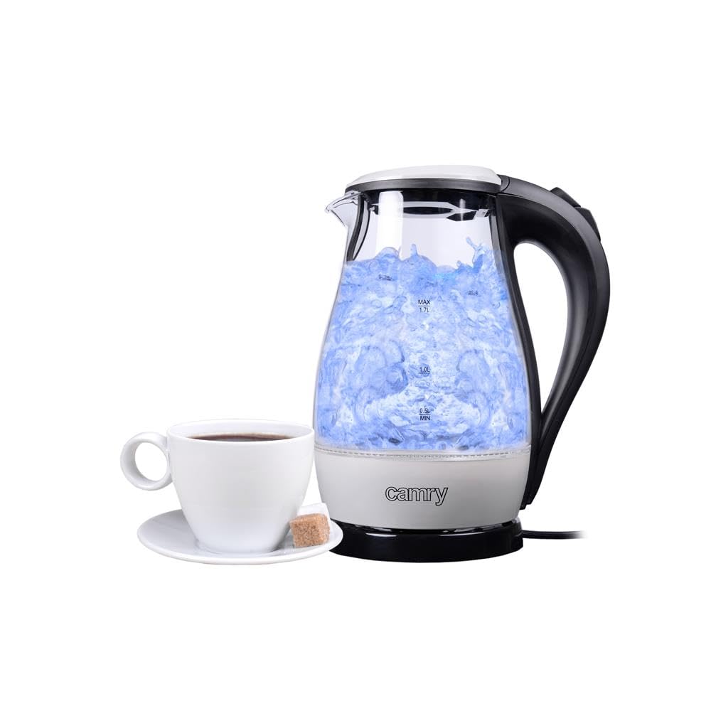 Camry Weiß Wasserkocher Glas 1,7L Cr 1251W Led Beleuchtet