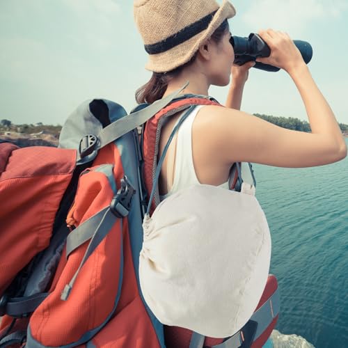 1 Pcs Travel Cotton Case Bag Sleeve Drawstring Pouch for Travel Pillow, Travel Neck Pillow Bag with Drawstring Travel Pillow Case Cover for Airplanes Trips Camping Storage4