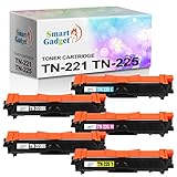 Smart Gadget Compatible Toner Cartridge Replacement TN-221 TN221 TN225 TN-225 TN221/225 | Use with HL-3140CW 9340CDW HL-3170CDW MFC 9330CDW 9130CW Printers | 2BK + 1C + 1M + 1Y | [5 Pack]