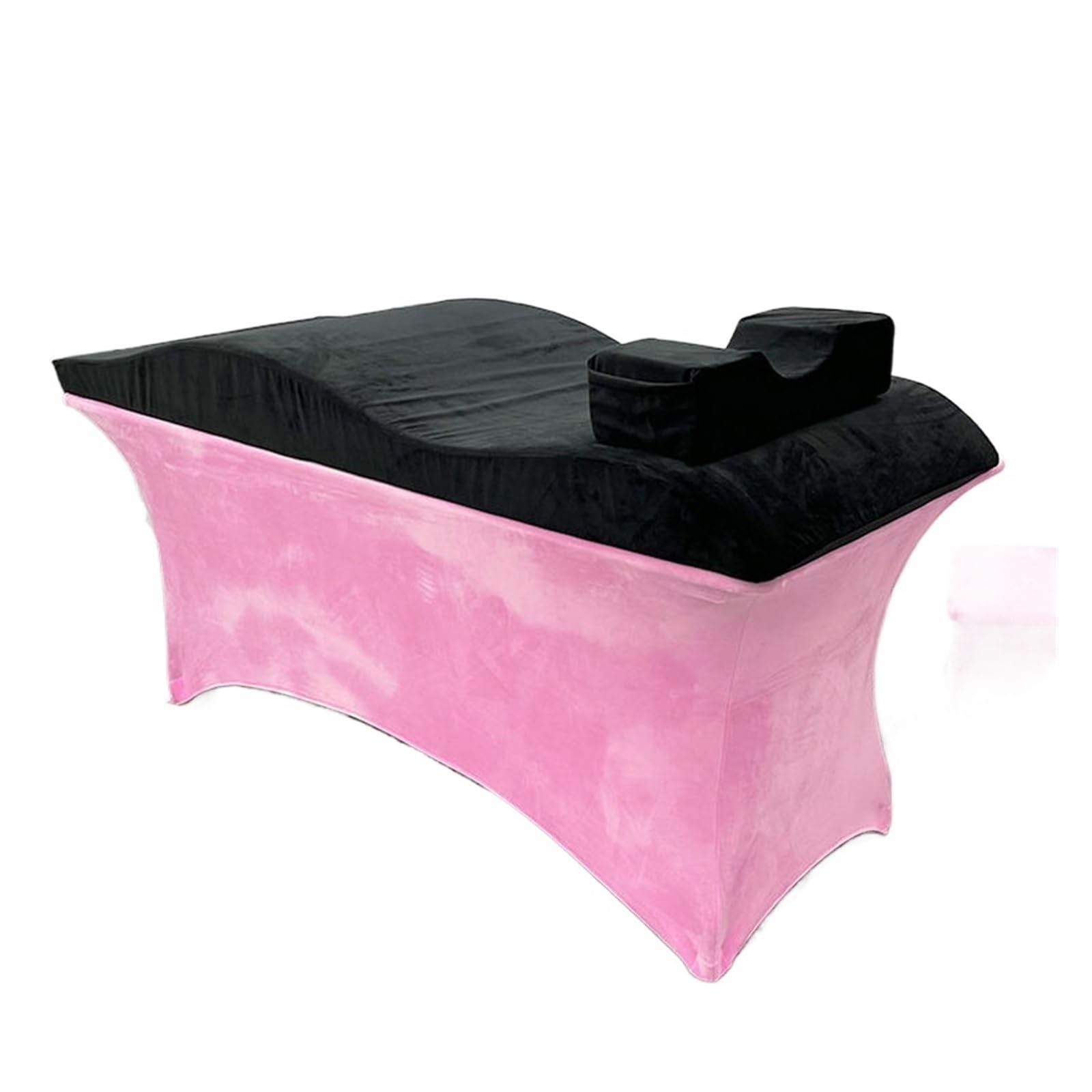Matelas en Mousse De Forme Incurvé Salon de beauté Extension Cils incurvée Surmatelas lit Table Massage en Velours Matelas for Lit pour Salon De Beauté(Brown Set)