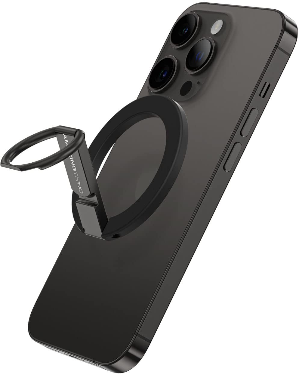 AMAZINGthingAmazing Thing Titan MAG Magnetic Grip with adjustable Stand compatible with MagSafe for iPhone 16 Pro Max, 16 Pro, 16 Plus, 16, 15, 14, 13 and 12 Series - Black
