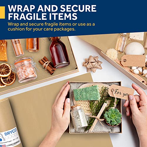 Bryco Goods BG-KP-R-B-18-100 Inch X 1,200 Inch Brown Kraft Packing Paper - Versatile For Different Arts And Crafts Projects thumb #5