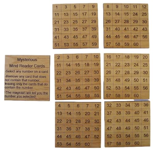 Mind Reading Wood Cards - Laser Engraved Numbers - Handmade Puzzle Set - Perfect for Astonishing Friends