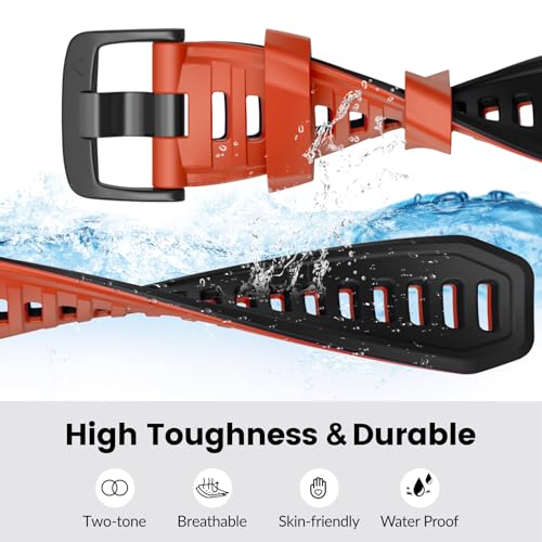 MYSNBKN 26mm Watch Strap for Garmin Instinct 2X/Instinct 2X Solar, Tactical Soft Silicone Replacement Strap with Adapter Tools - Image 4