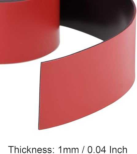 Miniatura 3 de uxcell Tira magnética de borrado en seco de 1 pulgada x 3.3 pies, etiquetas magnéticas de hojas adhesivas para escritura roja para pizarras blancas,