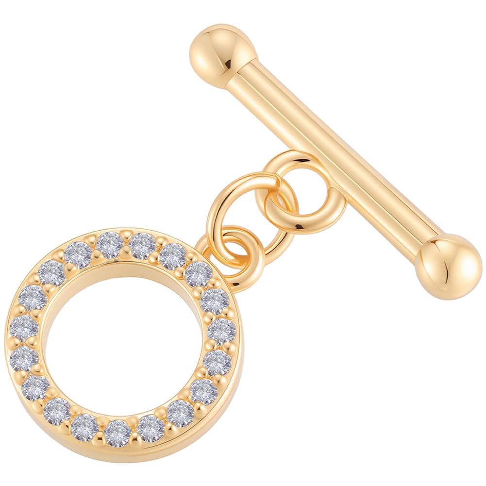 Fermoir à bascule pour bracelet et collier en or 18k avec zirconium Beebeecraft