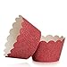 Koyal Wholesale Red Cupcake Wrappers Glitter Cupcake Liners for Christmas, Graduations, & Parties, Decorative Glitter Red Baking Cups and Cupcake Holders for Dessert Tables & Holiday Events, Set of 50