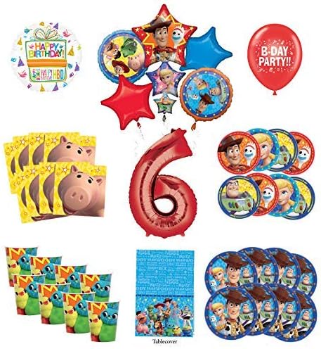 Amazon トイ ストーリー 6歳の誕生日パーティー用品 8人のゲスト用デコレーションキット ウッディ バズ ライトイヤー フレンズ バルーンブーケ 風船 バルーン おもちゃ