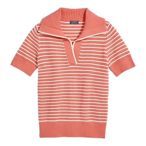 Image of Vineyard Vines Women's Open-Stitch Short-Sleeve Polo Sweater