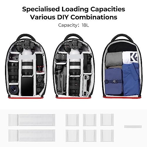 Mochila para cámara K&F Concept impermeable con compartimentos miniatura 4