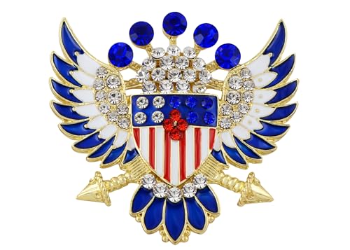 Image of Alilang American Flag USA Sparkly Crystal Rhinestone 4th of July Patriotic Pin Brooch