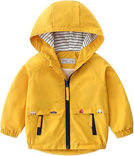 Toddler Girls Boys Windbreaker Casual Outerwear Kids Lightweight Zip up Hooded J