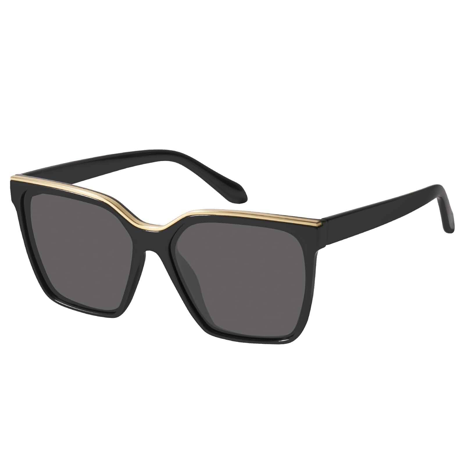 mosanana Oversized Square Polarized Sunglasses for Women MS52367 Polarized UV400 Lenses, Metal Decoration, Ideal for Street Style, Vacations, and Daily Wear