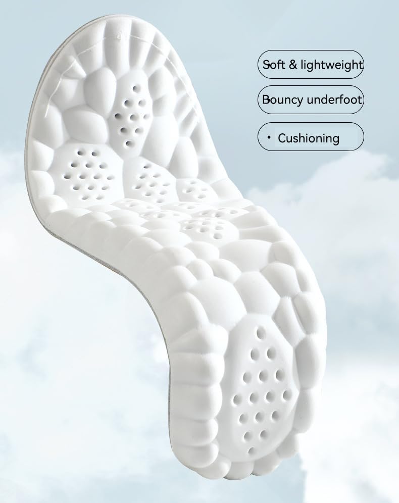 Leather Insoles for Women Men s - 4D Cushioning Cowskin Cloud Insole - Super Soft Memory Foam Insole (Brown, Men: US 8-11) - Image 7