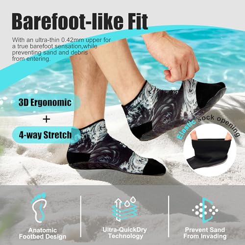 Image of RANDY SUN Barefoot Quick-Dry Sand Beach Socks, Breathable Seamless Yoga Sock With TPE Sole