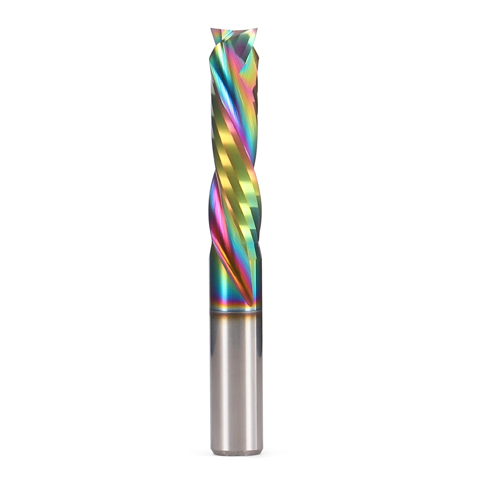 Spiral Router Bits Up Down Compression Bit with DLC Coating, 1/4 inch Cutting Diameter, 1" Cutting Length,1/4 inch Shank Solid Carbide CNC End Mill for Wood Carving Engraving Grinding Grooving (1)