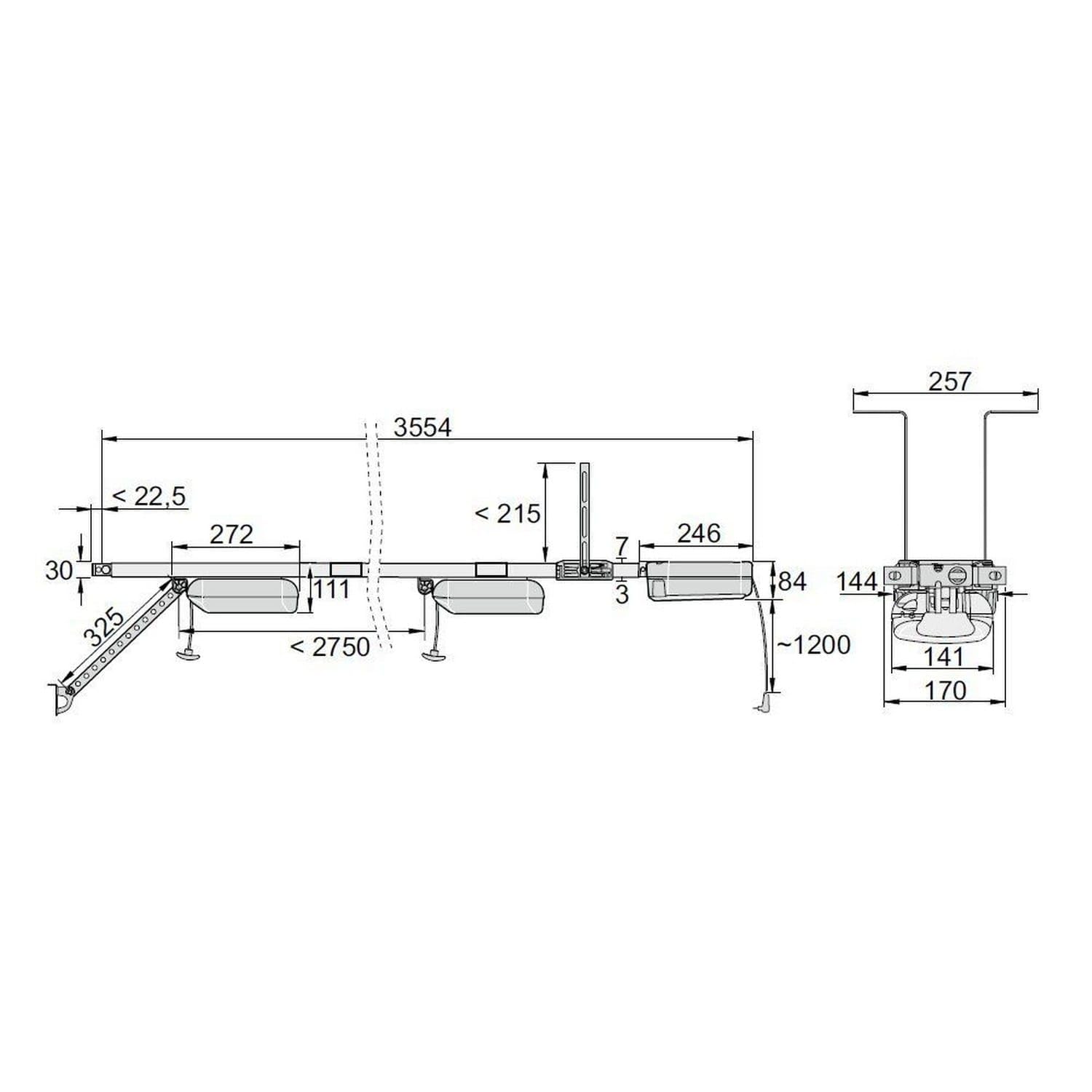 SOMMER Garagentorantrieb S 9060 base+ S3 Set 600 N 120 kg 4500 mm