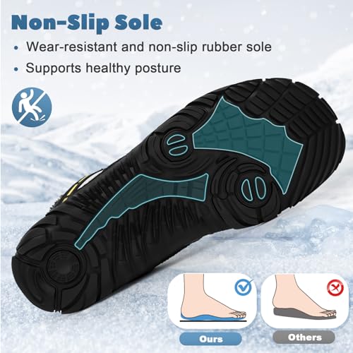 Image of Winter Hike Barefoot Boots Women, Snow Boots for Women | Winter Hike Barefoot Boots Women, Wide Toe Waterproof Hiking Non-Slip Ankle Shoes