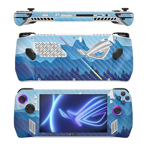 Image of MightySkins Carbon Fiber Skin Compatible with Asus ROG Ally - Blue Mountains | Protective, Durable Textured Carbon Fiber Finish | Easy to Apply