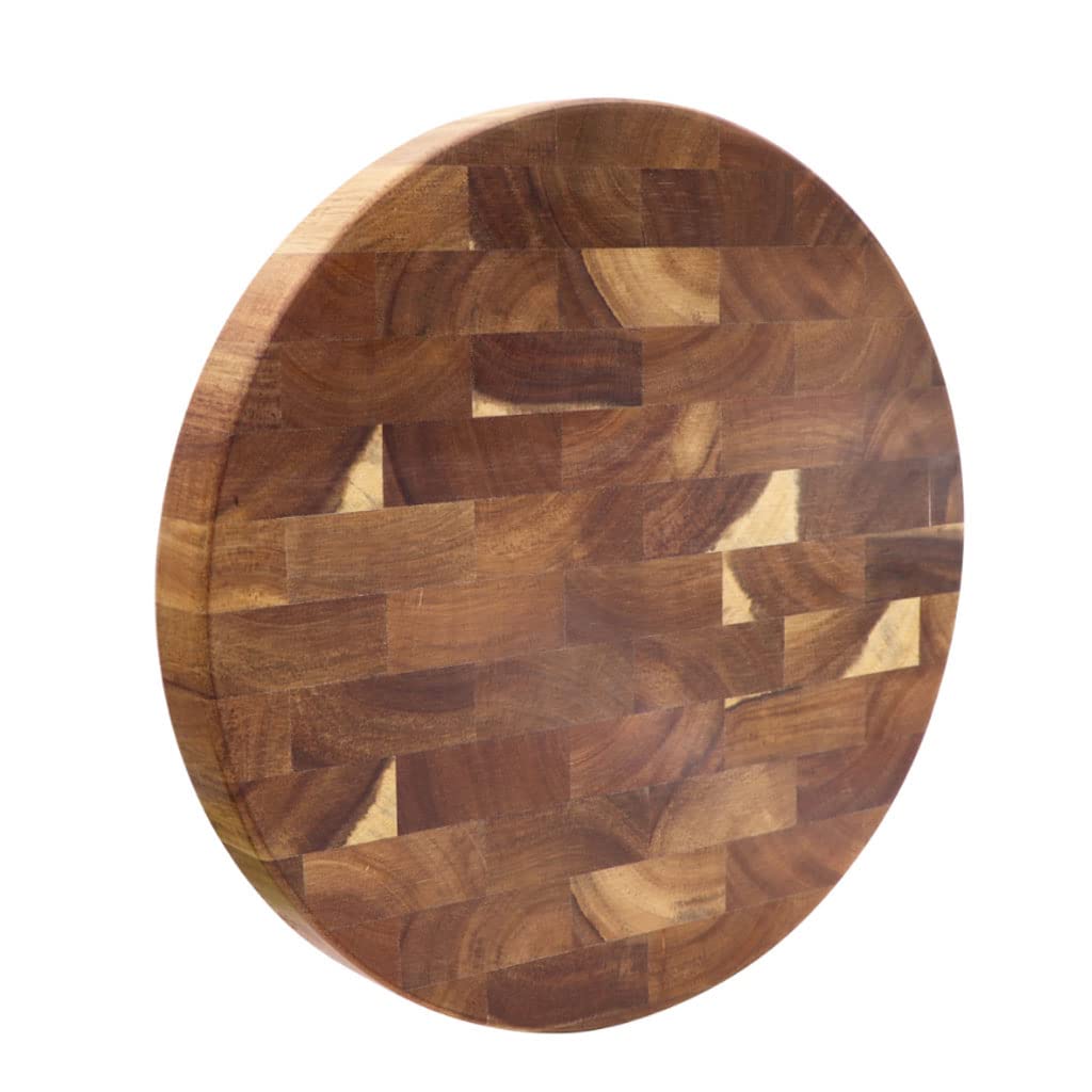 Tabla de Cortar Cocina,Tablas de cortar de madera, bloque de carnicero, tabla gruesa de madera para cortar carne, tabla redonda para servir queso, tabla para picar 11,8x1,25"