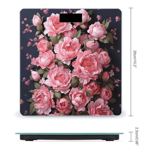 Báscula digital Peony Flowers para baño 26x26 cm vidrio templado miniatura 2