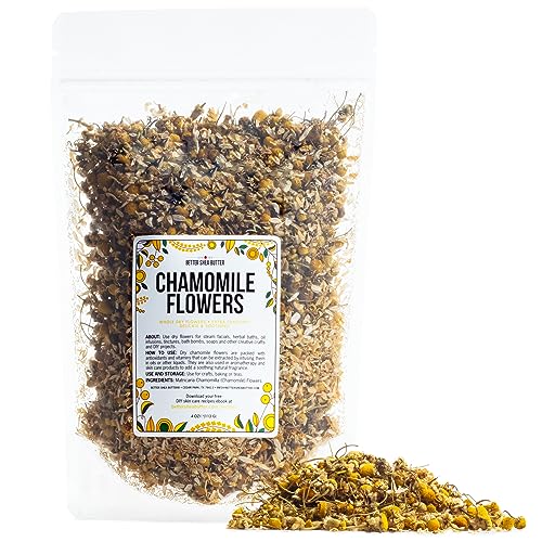 Dried Chamomile Flowers Bulk - Edible Dry Flowers for Relaxing Chamomile Tea - Dried Flowers for Soap Making, Chamomile Herbs Petals for Bath, DIY Salve & DIY Projects