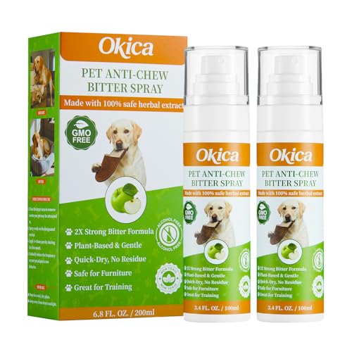 Okica 2 Bottles Bitter Apple Spray for Dogs - No