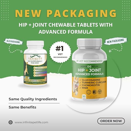 Advanced Hip and Joint Supplement for Dogs Large Breed – Glucosamine for Dogs Mobility & Pain Relief – All Natural Chondroitin, MSM & Turmeric Dog Joint Supplement – 90 Dog Calming Chews Tablets Advanced Hip and Joint Supplement for Dogs Large Breed – Glucosamine for Dogs Mobility & Pain Relief – All Natural Chondroitin, MSM & Turmeric Dog Joint Supplement – 90 Dog Calming Chews Tablets